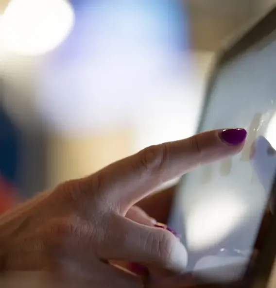 Pointing into the monitor screen